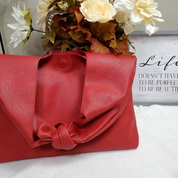 Handbags - Boutique Knotted Hobo Bag - Red